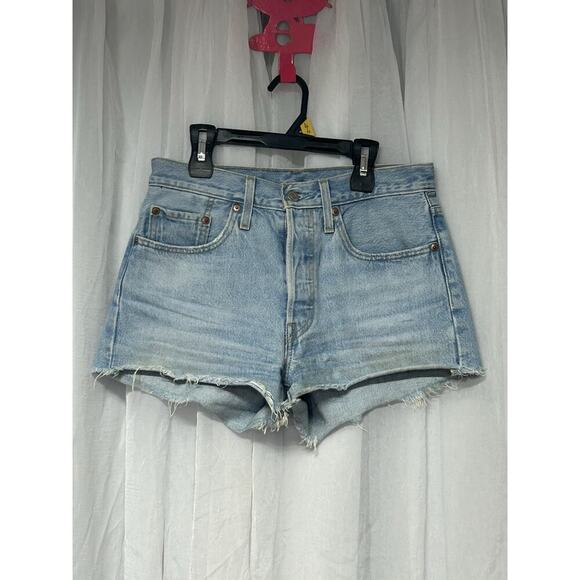 Levi's Pants - Levi’s 501 Shorts Women’s 26 Blue Denim High Rise Distressed Cut Off Button Fly